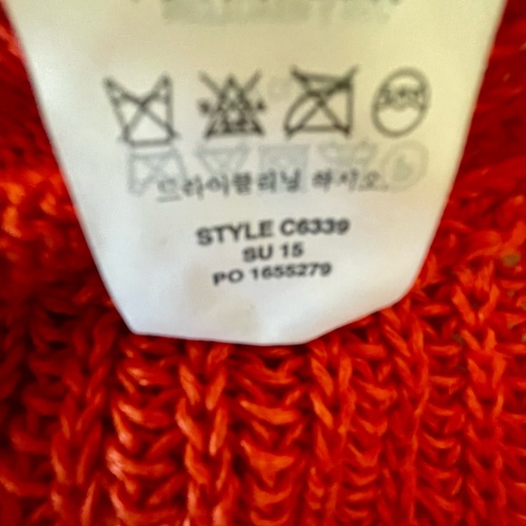 Orange Sweater Relaxed Fit Medium lightweight by JCrew Linen beach - Picture 8 of 9